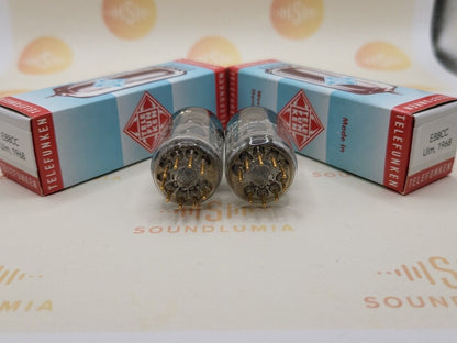 Telefunken E88CC = 6922 Matched Pair ◇ Bottom - Ulm 1968 - Strong NOS