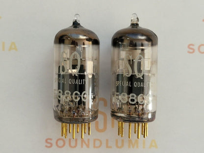 Mullard E88CC 6922 Matched Pair - Philips SQ Label - Mitcham '65 - Same Code