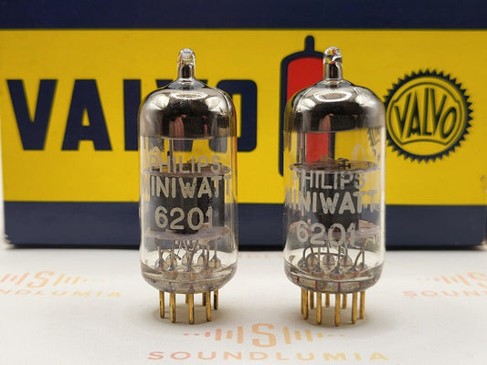 2x Valvo 6201 = E81CC Gold Pin - Philips SQ Label - Hamburg '62/'64 Df6