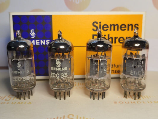 4x Siemens ECC83 12AX7 Short Plates - I61 ‡1E/‡0D - Munich 1960s