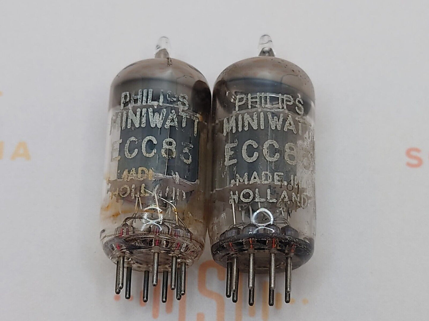 Philips Miniwatt ECC83 12AX7 Short Plates Matched Pair - Holland '59 I61 - Near NOS