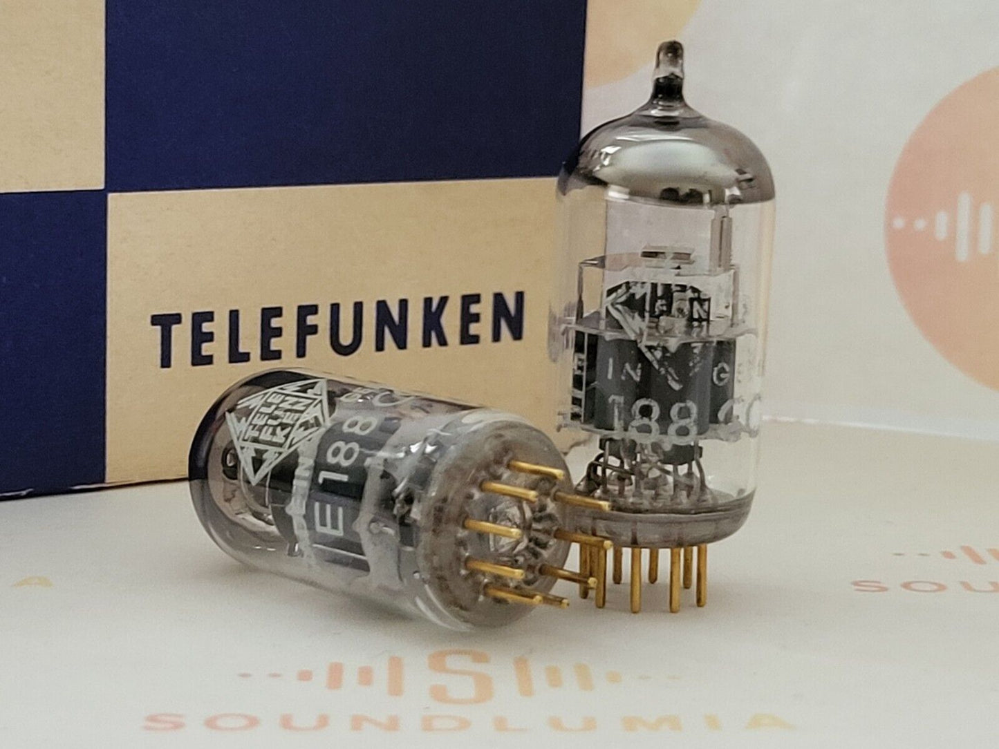 Telefunken E188CC = 7308 Matched Pair ◇ Unten - Ulm 1968 - NOS 