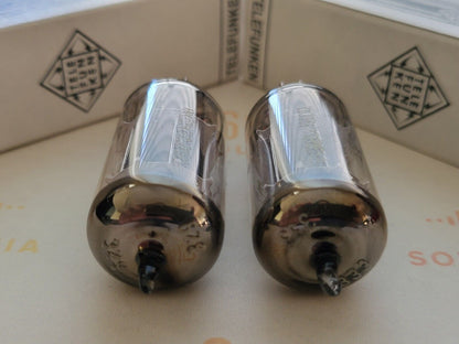 Telefunken ECC83 12AX7 Matched Pair 17mm Ribbed Plates  ◇ Base - Berlin 1961/62