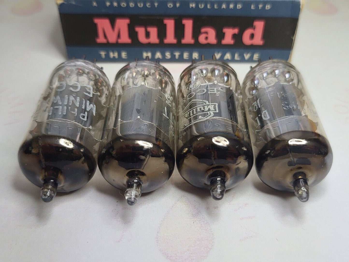 Mullard ECC83 12AX7 Matched Quad - Copper Rods - Blackburn 1961/62 - NOS
