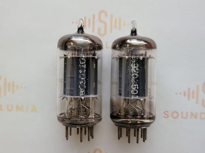Telefunken ECC83 12AX7 Matched Pair 17mm Ribbed Plates  ◇ Base - Berlin 1961/62