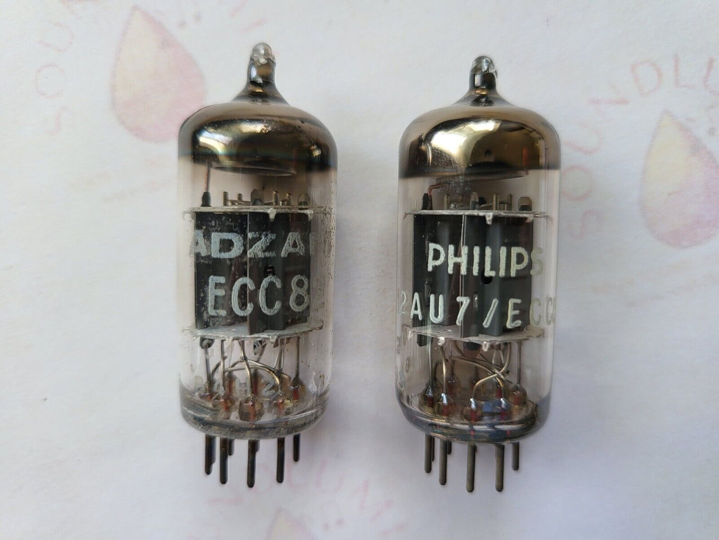Mullard 12AU7 ECC82 passendes Paar - Philips/Adzam-Etiketten - Blackburn 1964 Gf2