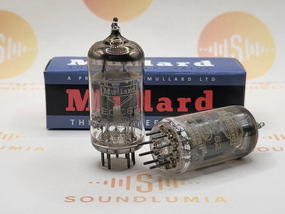 2x Mullard ECC82 12AU7 Kurze Platten Schild Logo BVA - Mitcham '60 Gf0 - Gleicher Code