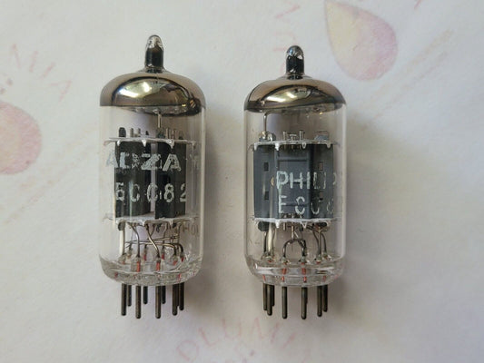 Philips ECC82 12AU7 Matched Pair - Dimple Disc Getter - Holland 1970/71 - NOS