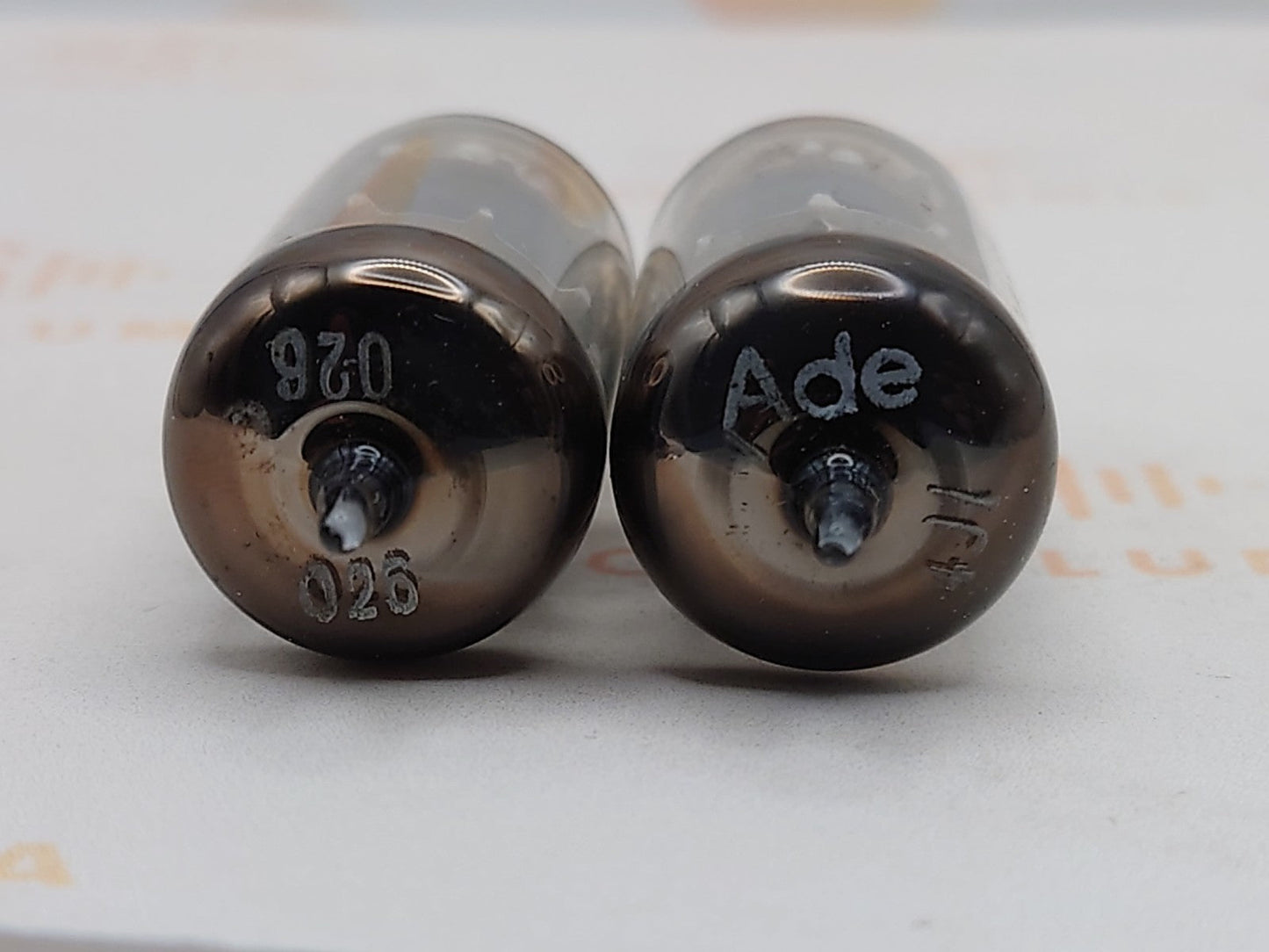 Telefunken EF86 vintage vacuum tubes gray plates O-getter diamond bottom Valvo label matched pair NOS