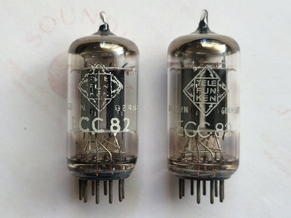 Telefunken ECC82 Matched Pair - 17mm lange glatte Platten ◇ Unten - Berlin 1961 