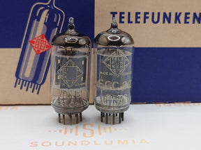 Telefunken ECC82 12AU7 vacuum tube with Ribbed Plate and Long Plates, image 1