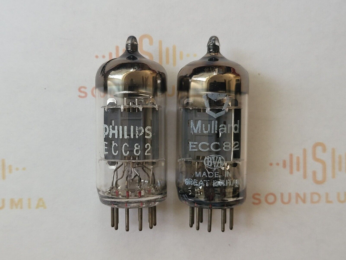 Mullard 12AU7 ECC82 Passendes Paar Philips/Shield Logo - Blackburn '64/'65 -Stark