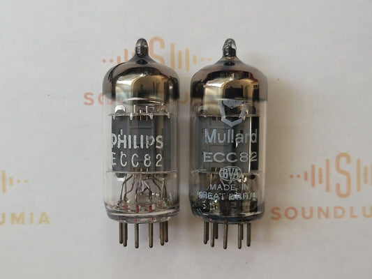 Mullard 12AU7 ECC82 Matched Pair Philips/Shield Logo - Blackburn '64/'65 -Strong