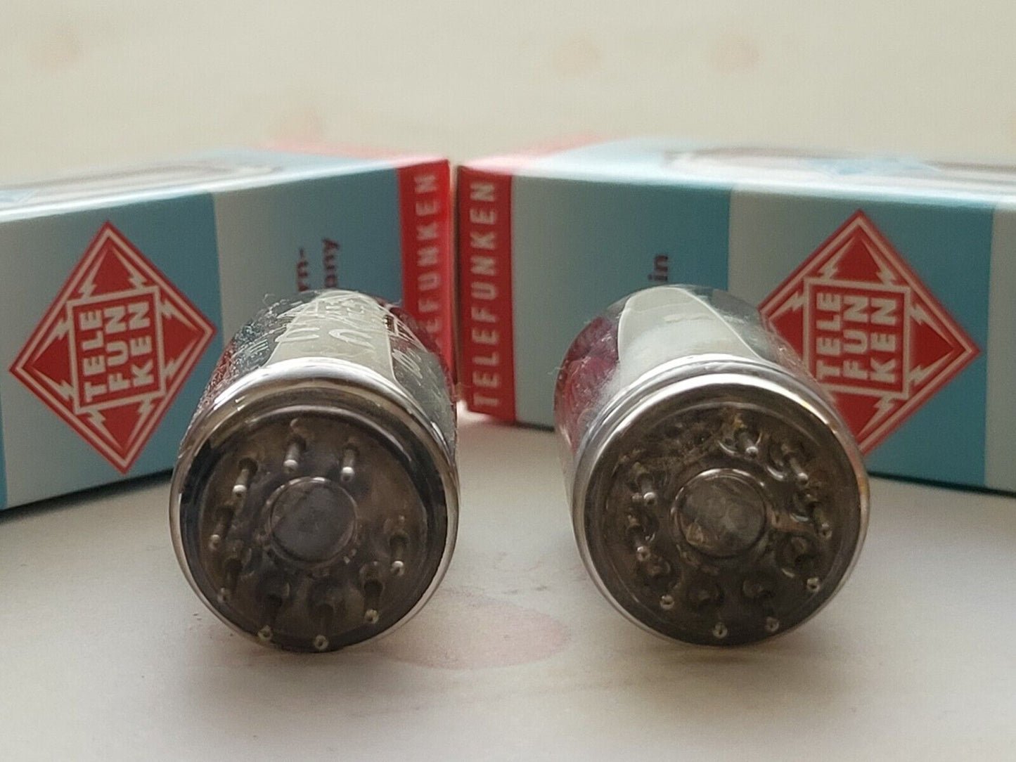 Telefunken ECC82 Matched Pair - 17mm Smooth Plates ◇ Bottom - Berlin 1961/62
