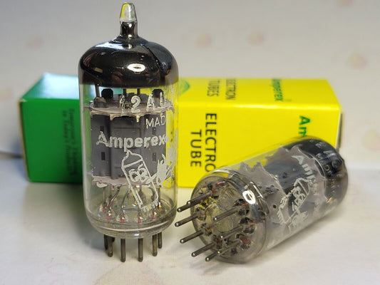 Amperex 12AU7 ECC82 Matched Pair - Bugle Boy - Holland 1961 - Same Code
