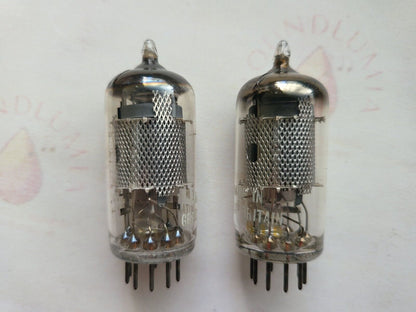 Mullard EF86 6267 Mesh-Platten, passendes Paar – Brimar-Label – Blackburn 1961 – NOS
