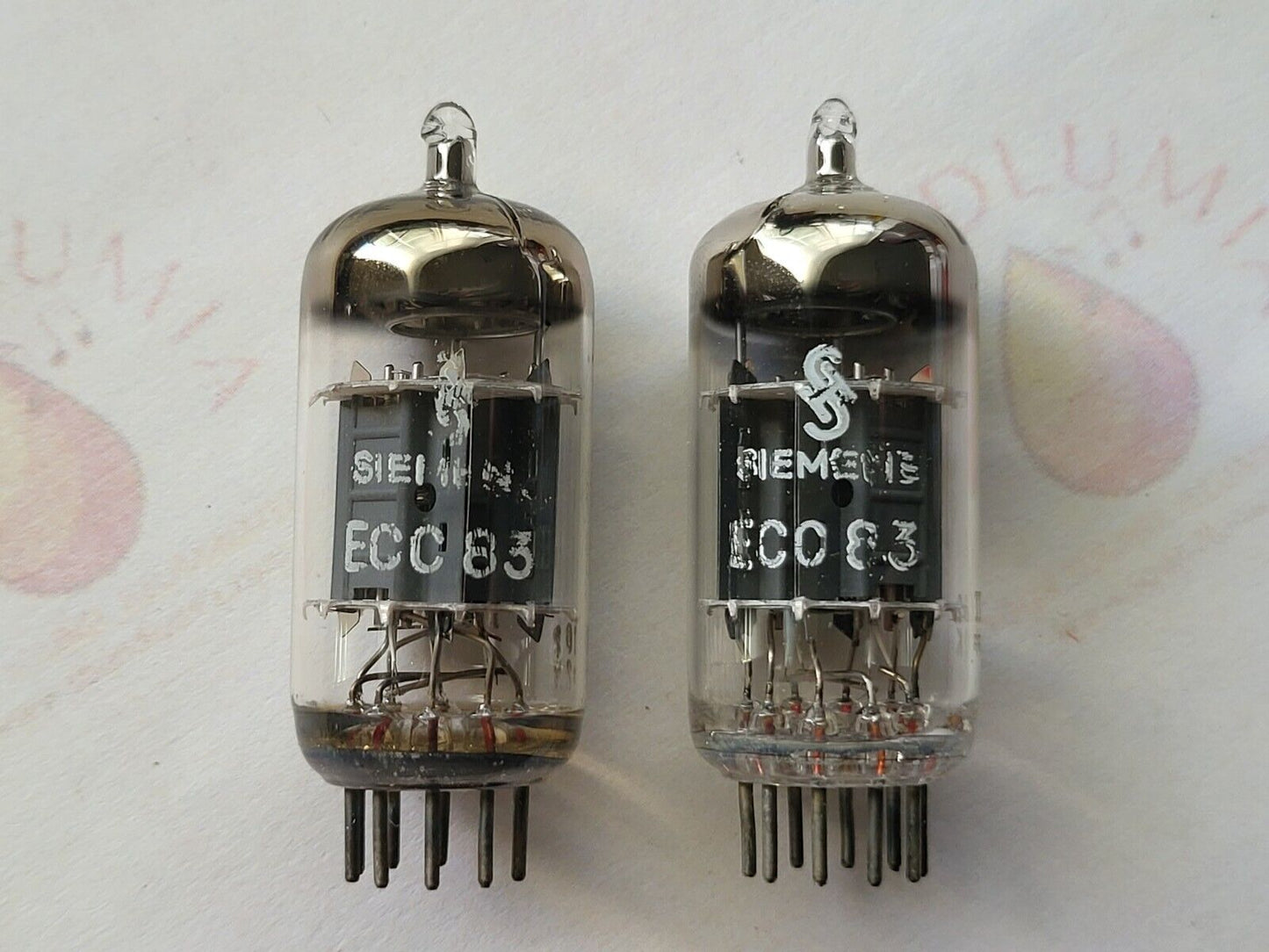 Siemens ECC83 12AX7 Matched Pair - 14mm Short Plates - I63 ‡2K (Munich) - NOS