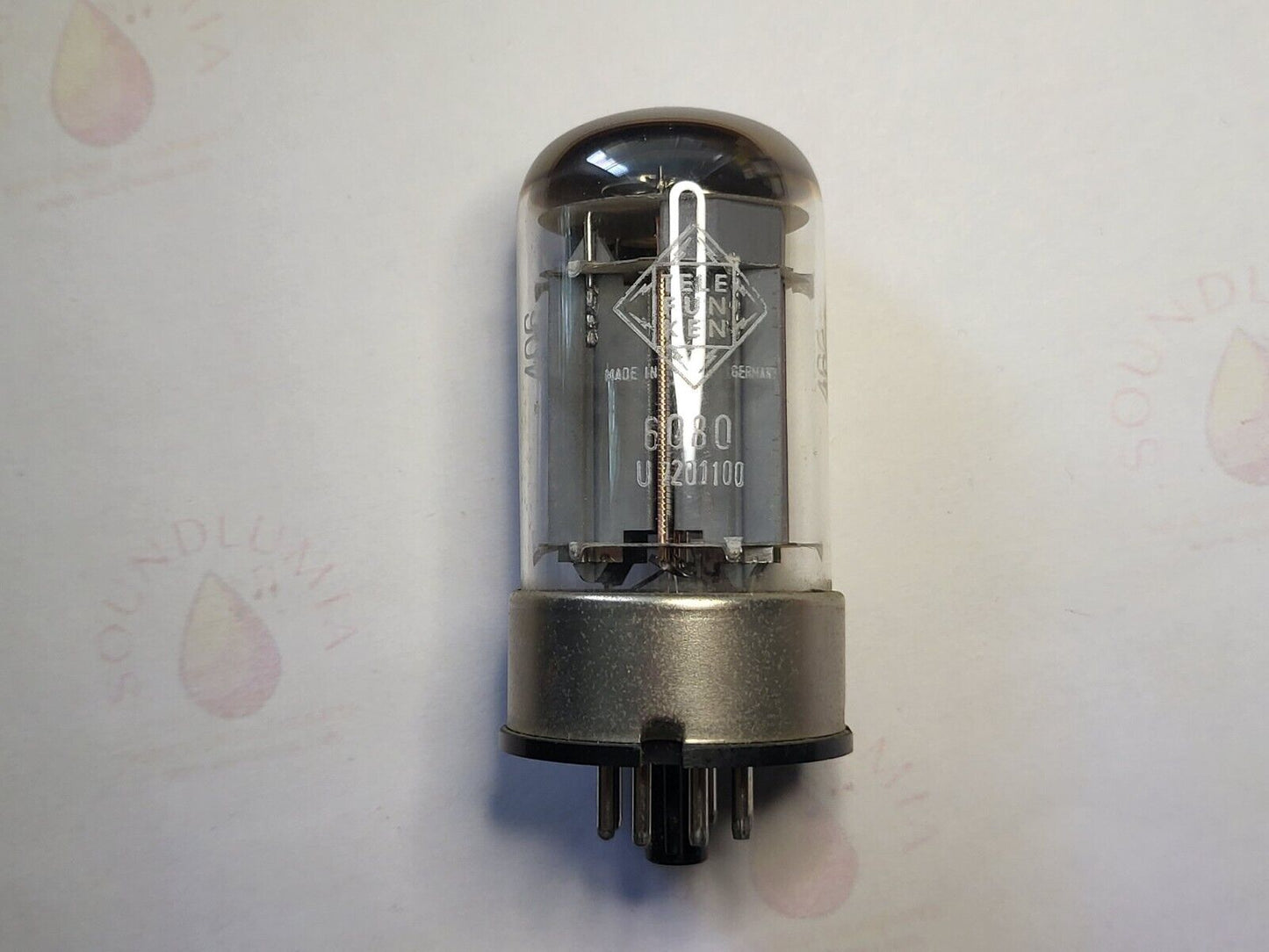 1x Telefunken 6080 Triple-Mica OO Getter Metallsockel - Ulm U7201100 - NOS