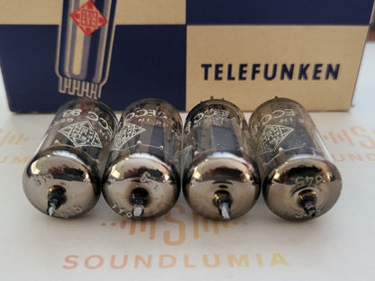 Telefunken ECC83 Lange glatte Platten, Matched Quad ◇ Base - Berlin '62/'64 - NOS 