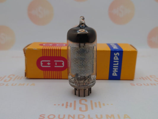 1x Mullard EF86 Long Mesh Plates Square Getter - Philips Label - Blackburn '55