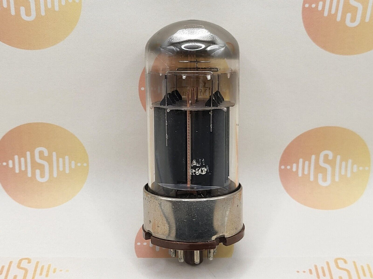 Mullard 6080 6AS7 vacuum tube with Black Plate and Metal Base, image 3