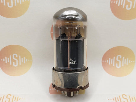 Mullard 6080 6AS7 vacuum tube with Black Plate and Metal Base, image 3