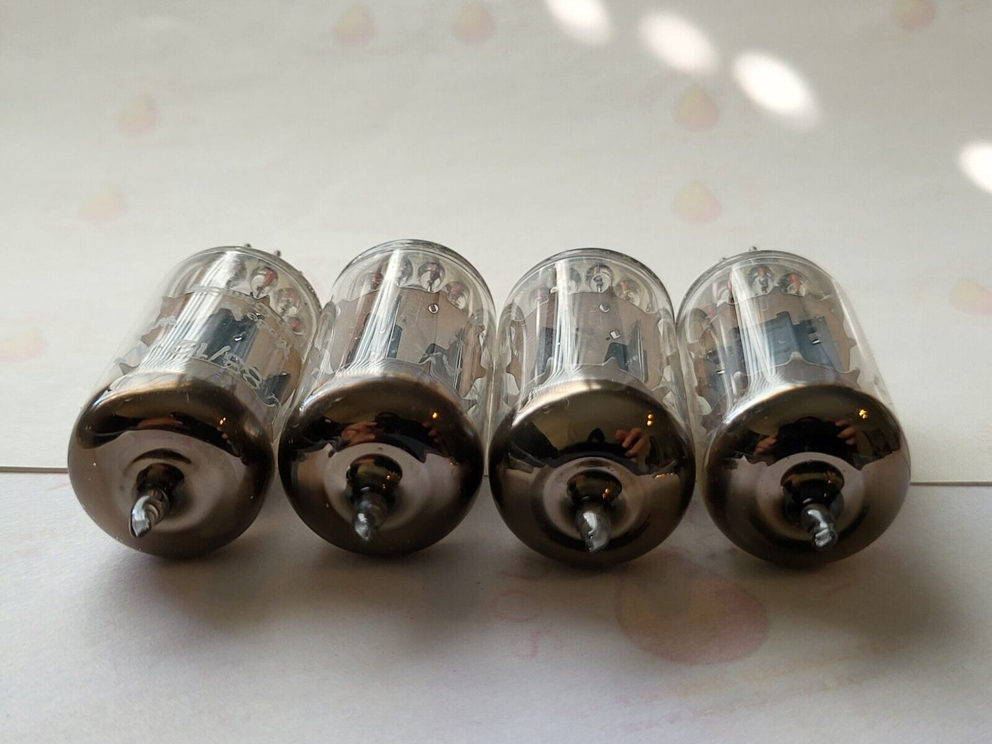 4x Telefunken ECC83 12AX7 Long Ribbed Plates w/ Matching Codes - Berlin 1960