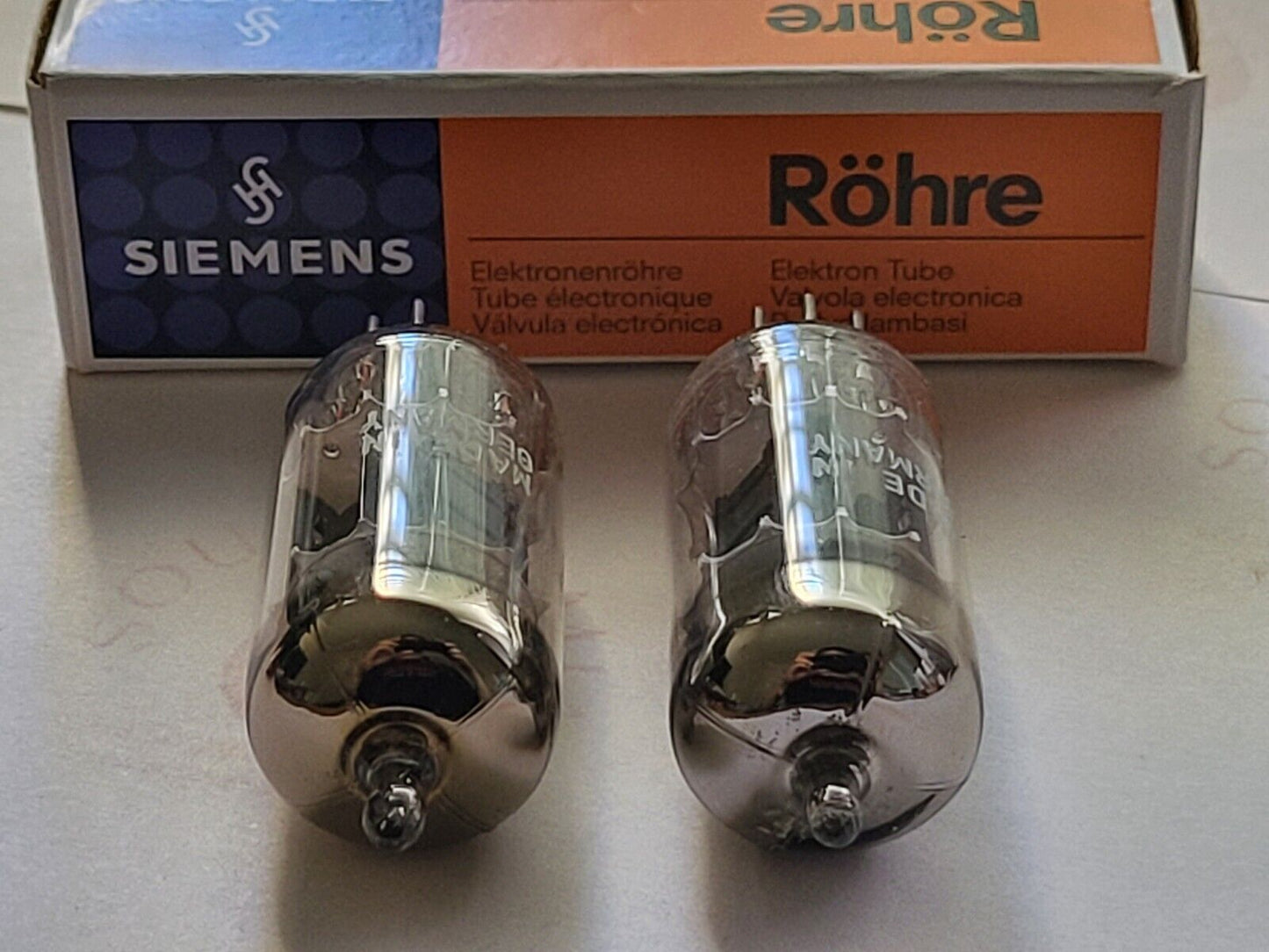 Siemens ECC83 12AX7 Matched Pair - 14mm Short Plates - I63 ‡2K (Munich) - NOS