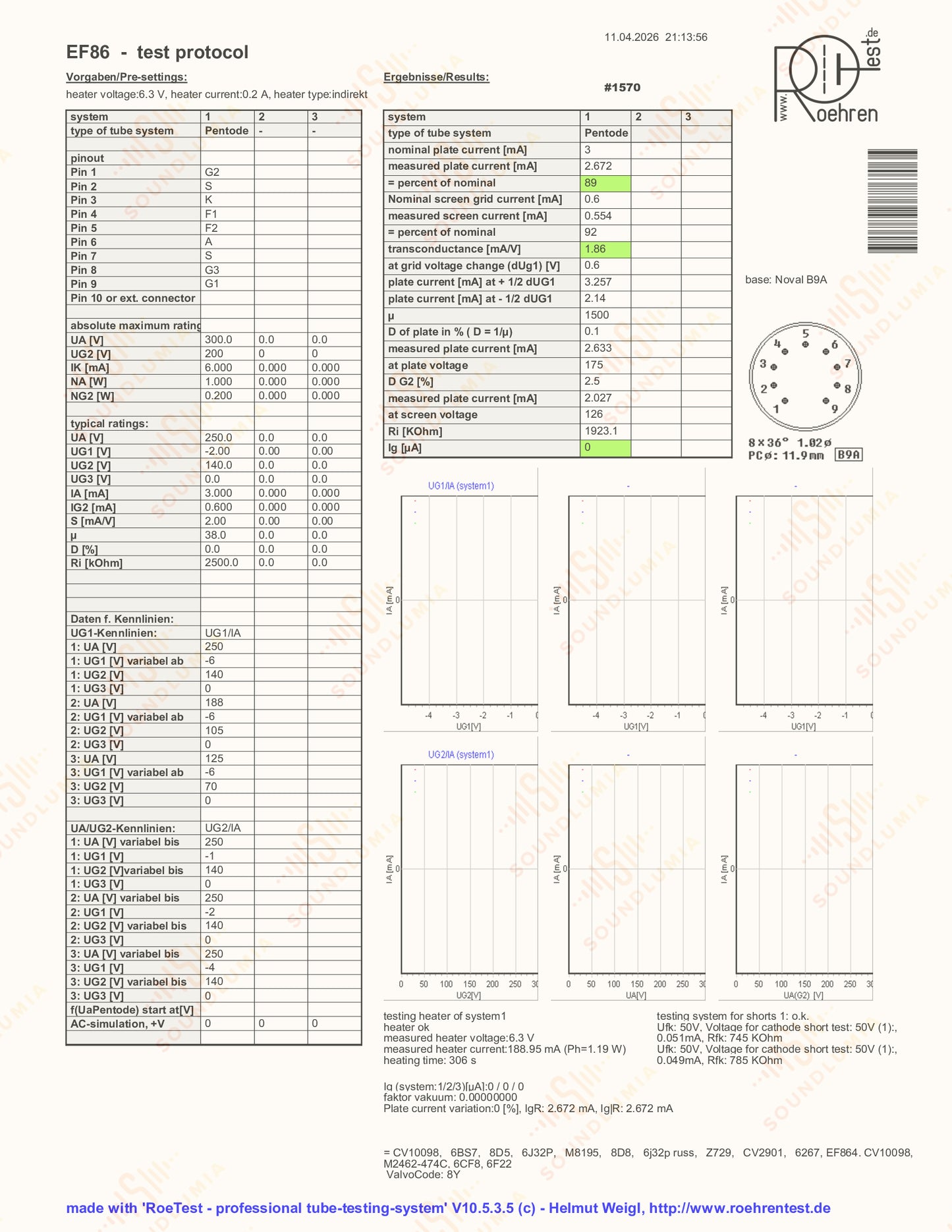 Valvo EF86 6267 Mesh Plates D-getter