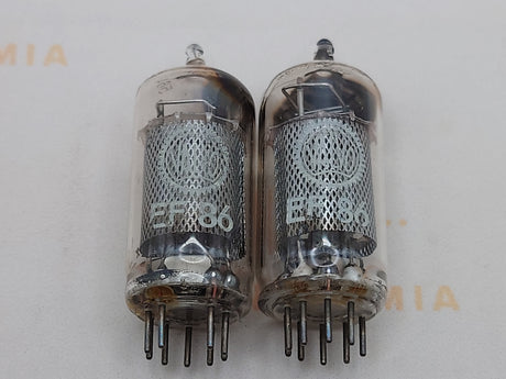 Mullard EF86 vacuum tube with Mesh Plate and SQ Getter, image 10