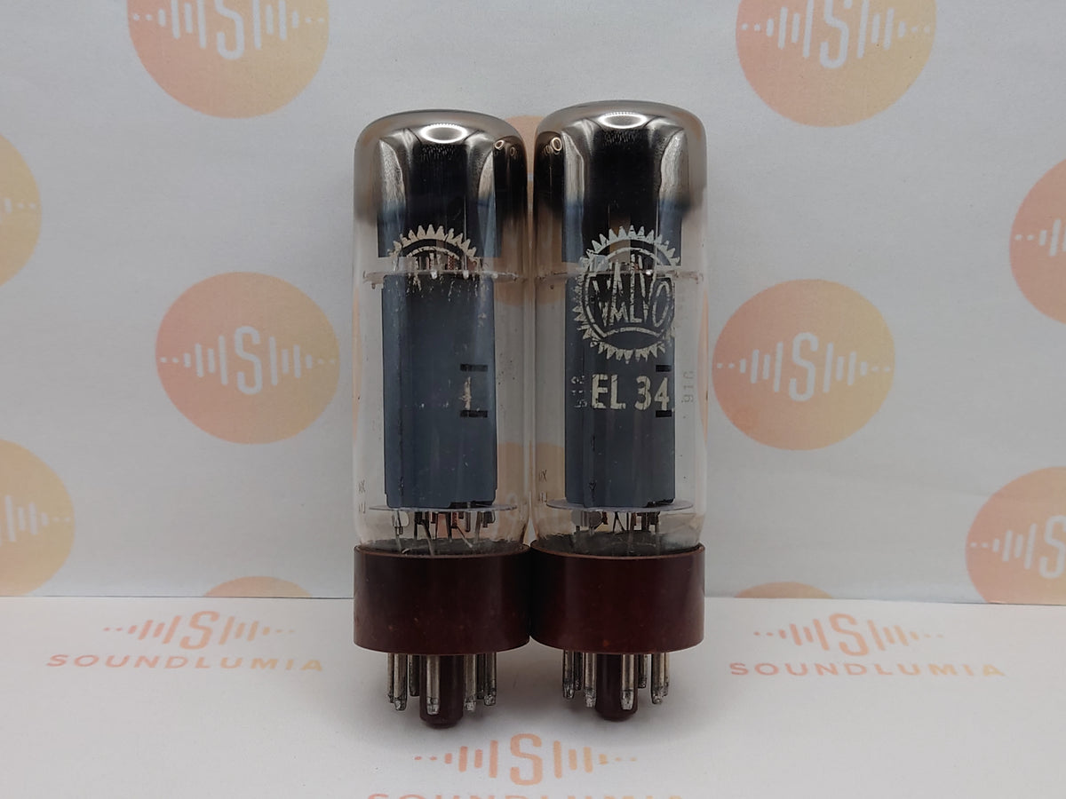 Mazda EL34 vacuum tube with DD Getter and Brown Base, image 30
