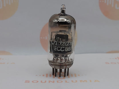 2x Amperex ECC88 D-Getter Vita Stretta Punte Gialle/Verdi Heerlen '57 - Quasi NOS