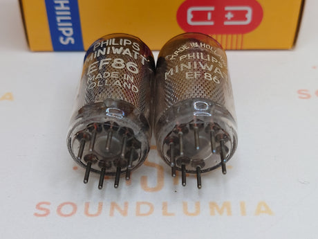 Mullard EF86 9R1 vacuum tube with Mesh Plate and SQ Getter, image 33