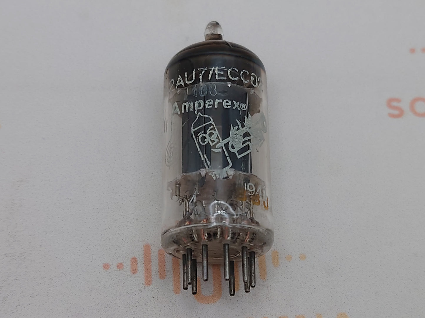 Mullard ECC82 12AU7 vacuum tube with O-Getter and Long Plates, image 8