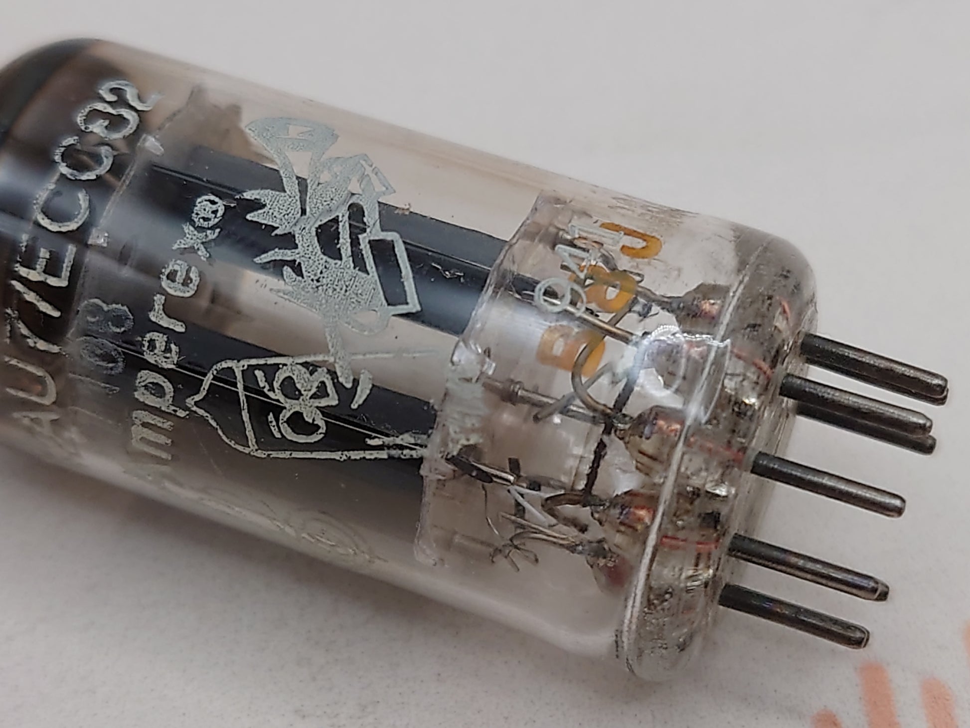 Mullard ECC82 12AU7 vacuum tube with O-Getter and Long Plates, image 9