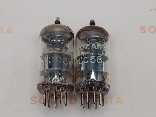 Philips ECC88 6DJ8 O-Getter Matched Pair - Adzam Label  Heerlen '67 - Near NOS