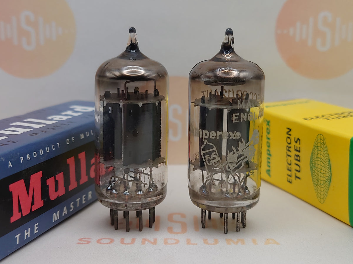 Mullard ECC82 12AU7 vacuum tube with O-Getter and Long Plates, image 1