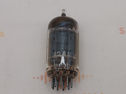 1x Philips Monza ECC82 12AU7 Long Plates Square Getter - Monza 1955 - Near NOS