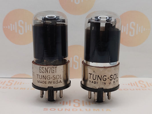 Tung-Sol 6SN7GT Black Glass Black Round Plates - USA