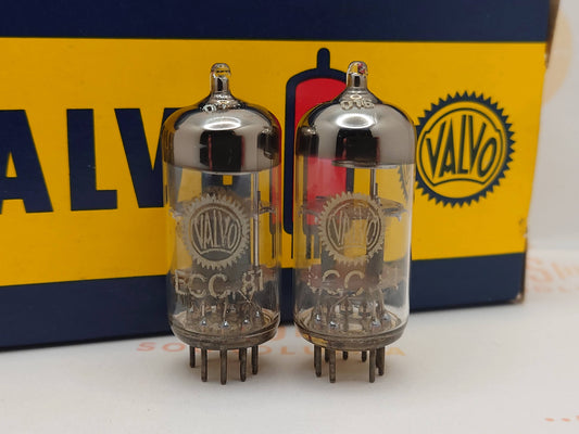2x Valvo ECC81 12AT7 O-getter - Hamburg 1961 VF2 - Same Code