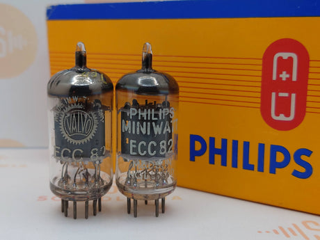 Philips ECC82 12AU7 vacuum tube with O-Getter and Short Plates, image 1