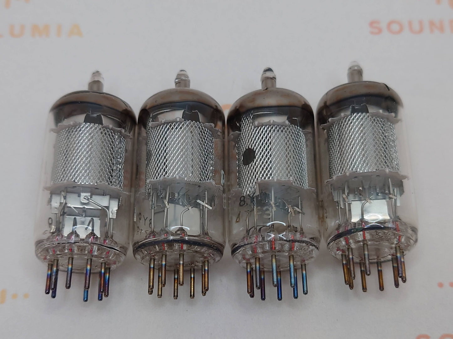 4x Philips EF86 6267 Mesh Plates O-Getter - Heerlen NL 1967 - NOS+