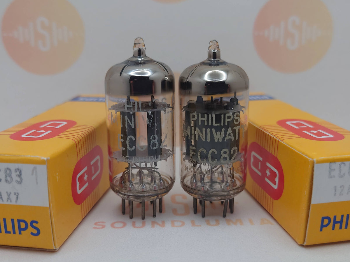 Philips ECC82 12AU7 Plaques courtes O-getter - Heerlen