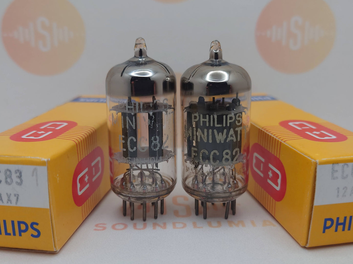 Philips ECC82 12AU7 短板 O 型吸气剂 - Heerlen 