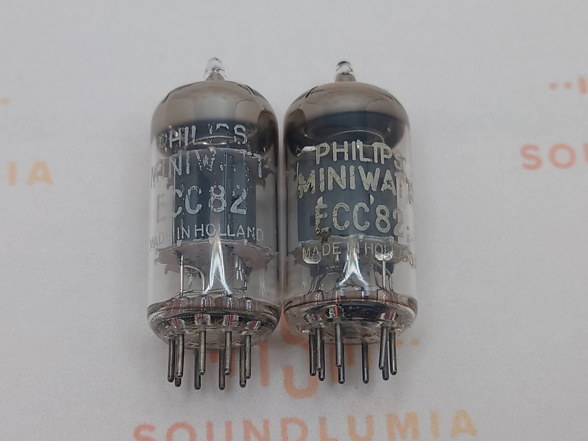 Philips ECC82 12AU7 Plaques courtes O-getter - Heerlen