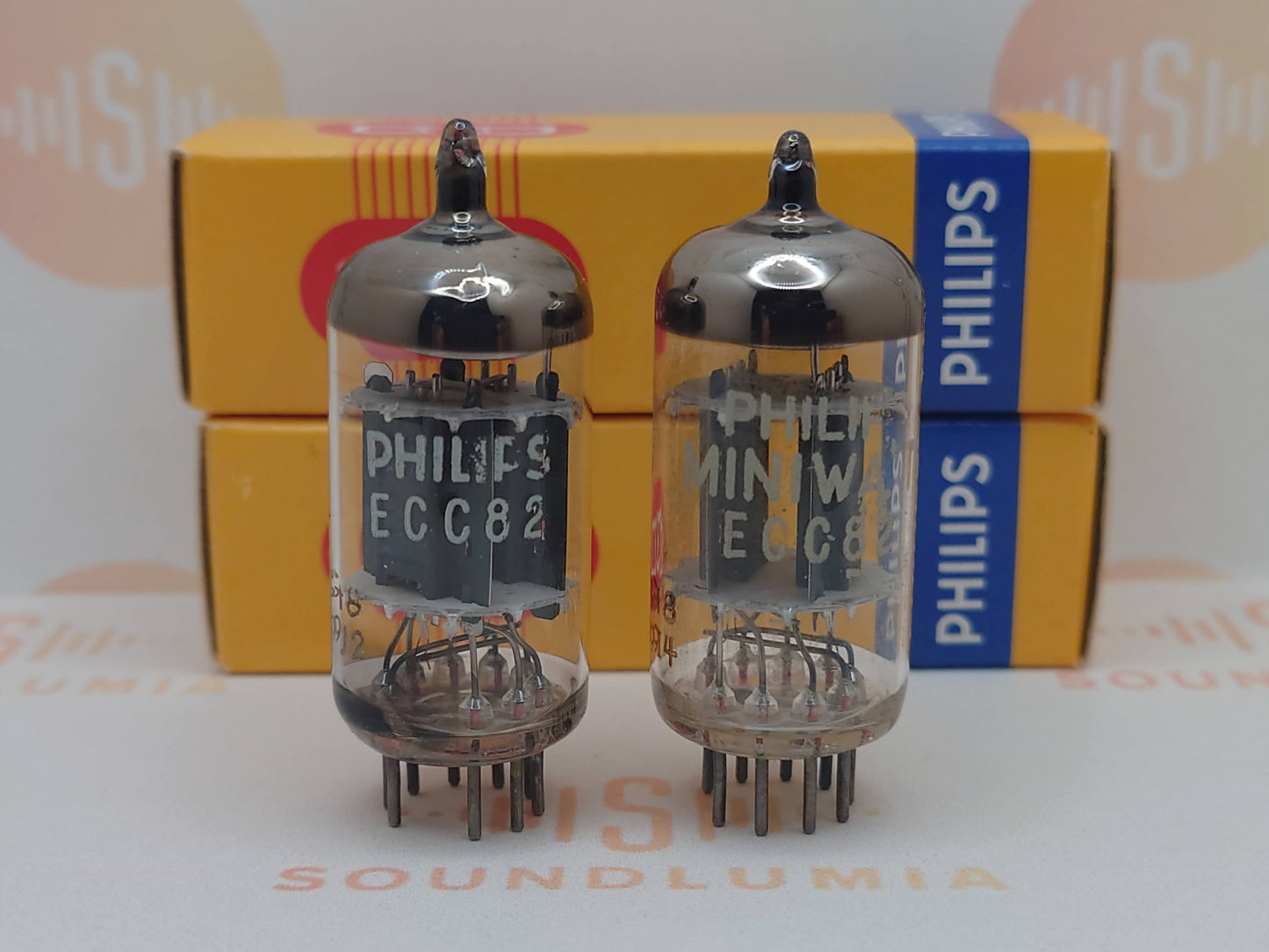 Philips ECC82 12AU7 短板 O 型吸气剂 - Heerlen 