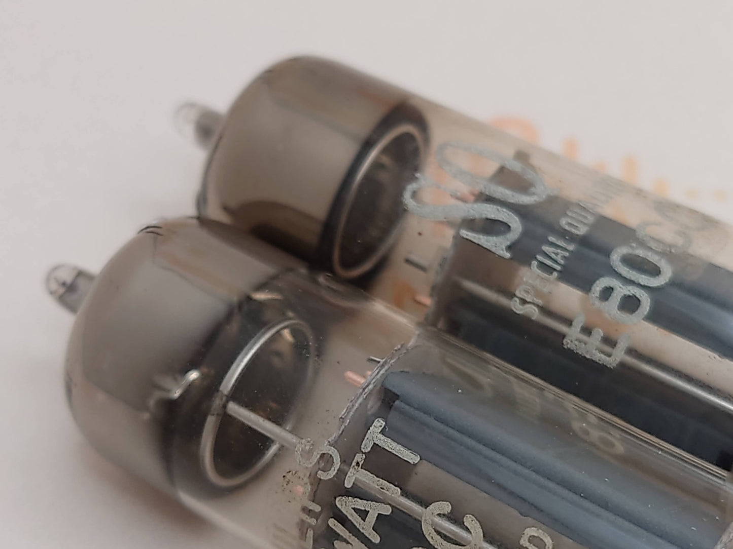 Philips SQ E80CC Matched Pair 6085 (ECC82 equiv.) O-getter Gold Pins - Heerlen 1965 - NOS