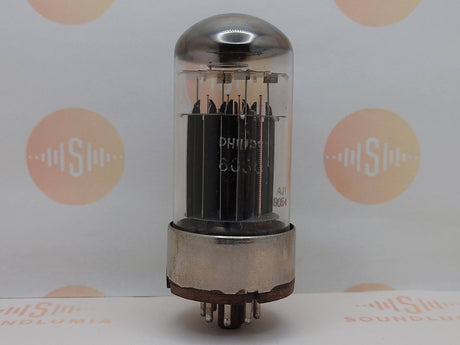 Mullard 6080 6AS7 vacuum tube with Black Plate and Metal Base, image 10