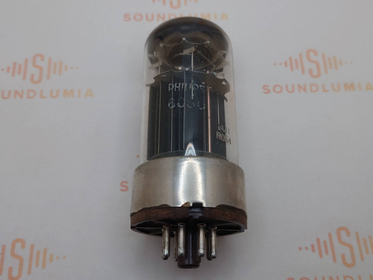 Mullard 6080 6AS7 vacuum tube with Black Plate and Metal Base, image 11