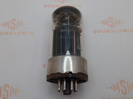 Mullard 6080 6AS7 vacuum tube with Black Plate and Metal Base, image 11